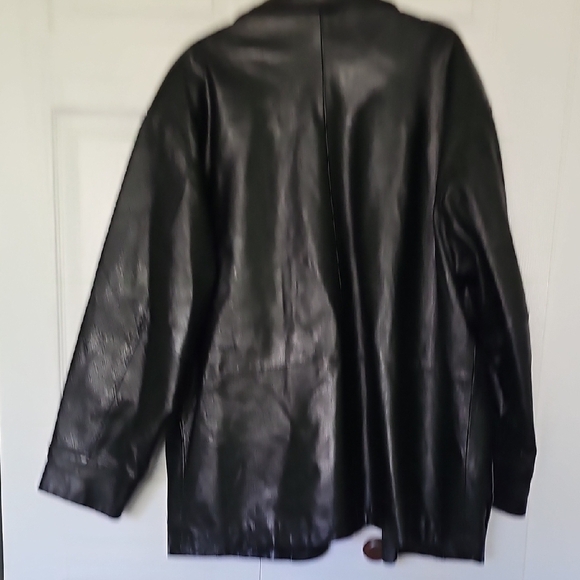 Wilsons Leather Black Trench Coat Genuine Leather - Picture 6 of 7